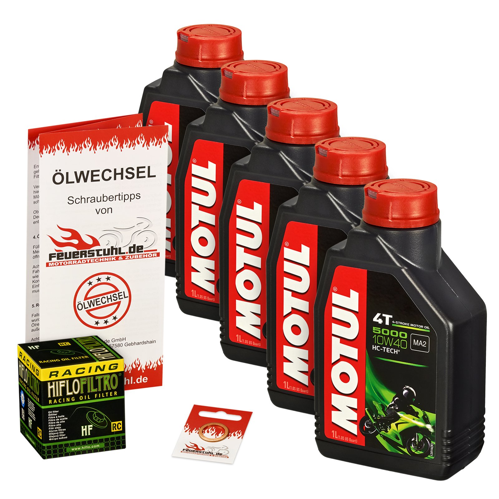 Motul 10W-40 Öl + HiFlo Ölfilter für Kawasaki ZZR 1400 /PS/SE, ZXT40A ZXT40C ZXT40E - Ölwechselset inkl. Motoröl, Racing Filter, Dichtring Motul 10W-40 Öl + HiFlo Ölfilter für Kawasaki ZZR 1400 /PS/SE, ZXT40A ZXT40C ZXT40E - Ölwechselset inkl. Motoröl, Racing Filter, Dichtring von Feuerstuhl.de GmbH