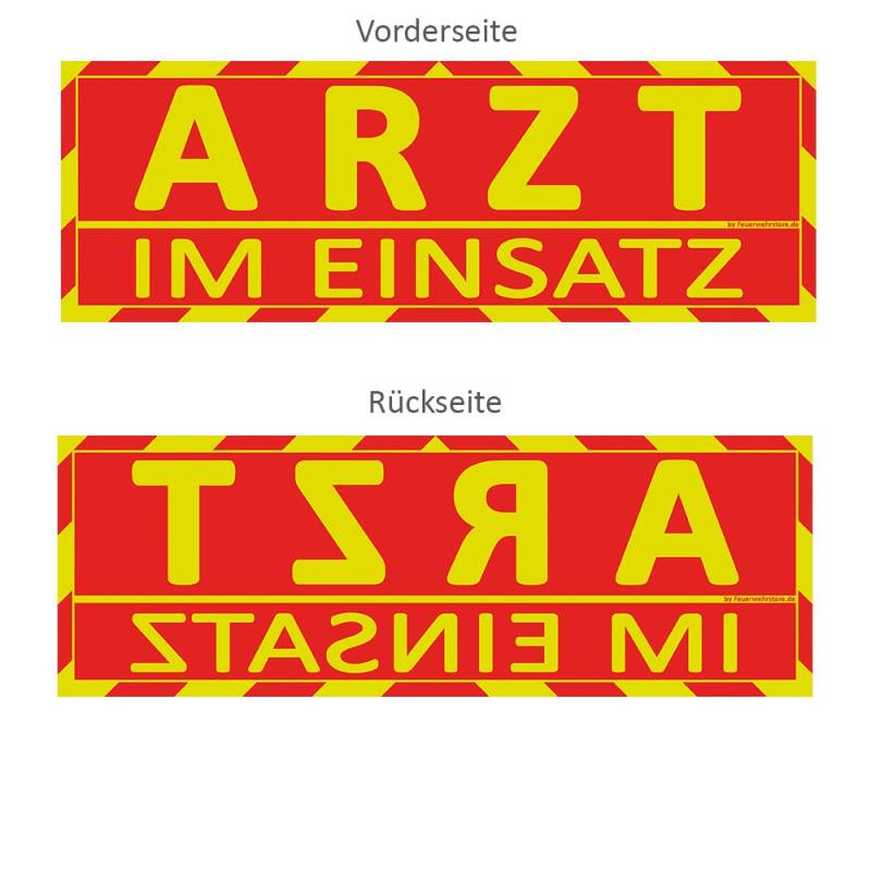 Feuerwehrstore Arzt im Einsatz Wendeschild WSB2 für die Sonnenblende in Normal- & Spiegelschrift Arzt von Feuerwehrstore