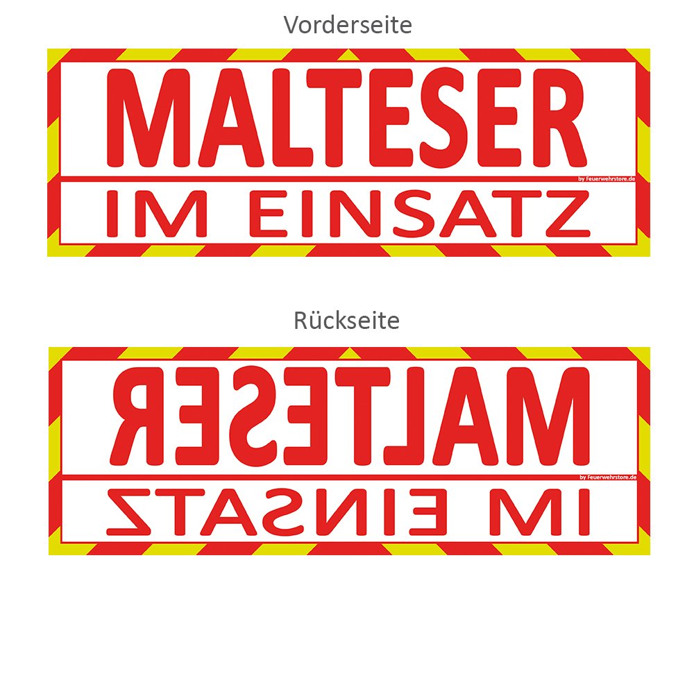 Feuerwehrstore Malteser im Einsatz Wendeschild WSB2 für die Sonnenblende in Normal- & Spiegelschrift Malteser Feuerwehrstore Malteser im Einsatz Wendeschild WSB2 für die Sonnenblende in Normal- & Spiegelschrift Malteser von Feuerwehrstore