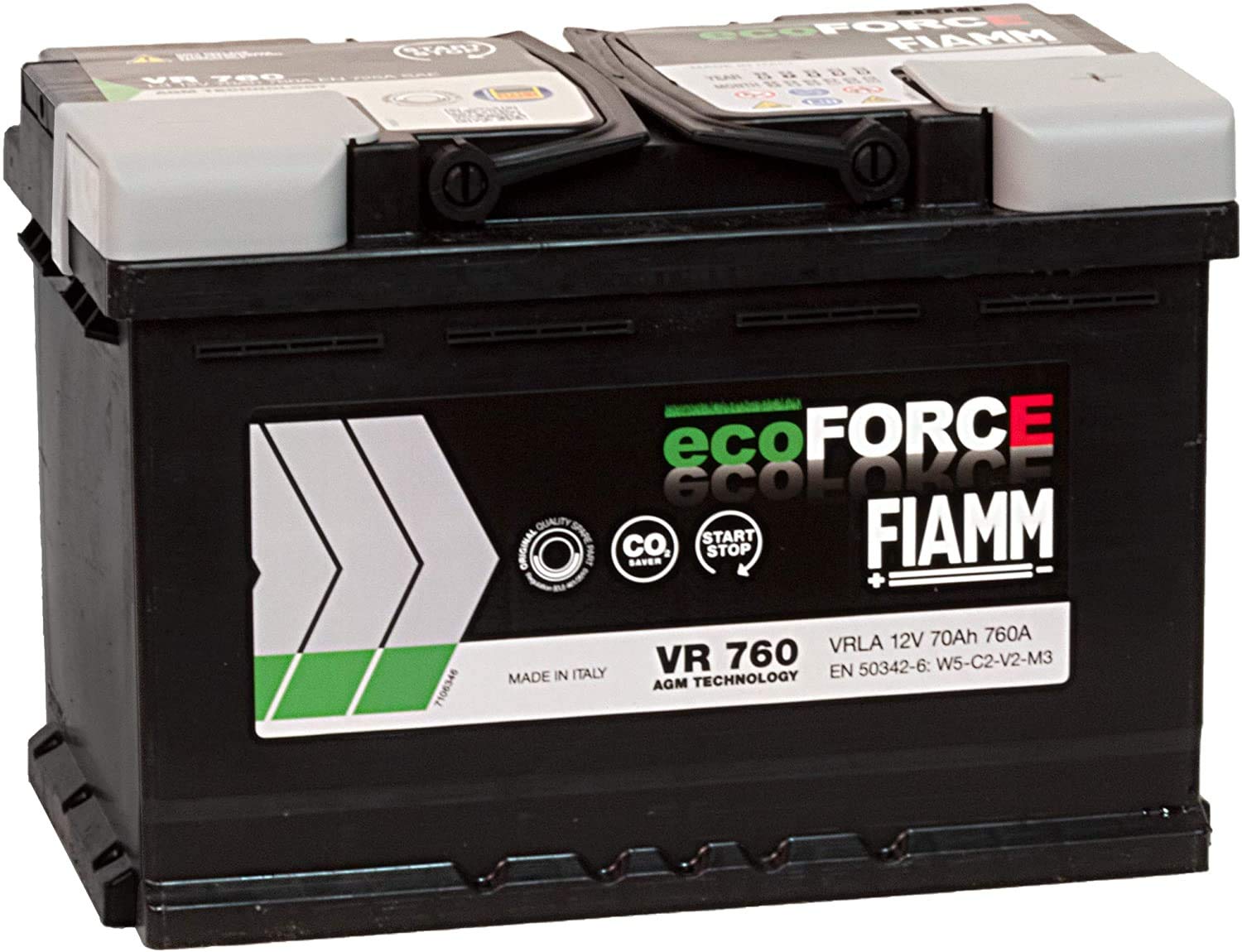 TUGOKU LuftkompressorDettagli su Batterie Auto FIAMM VR760 ecoForce AGM Start&Stop, 70 Ah, 760 A, 278 x 175 x 190 von Fiamm