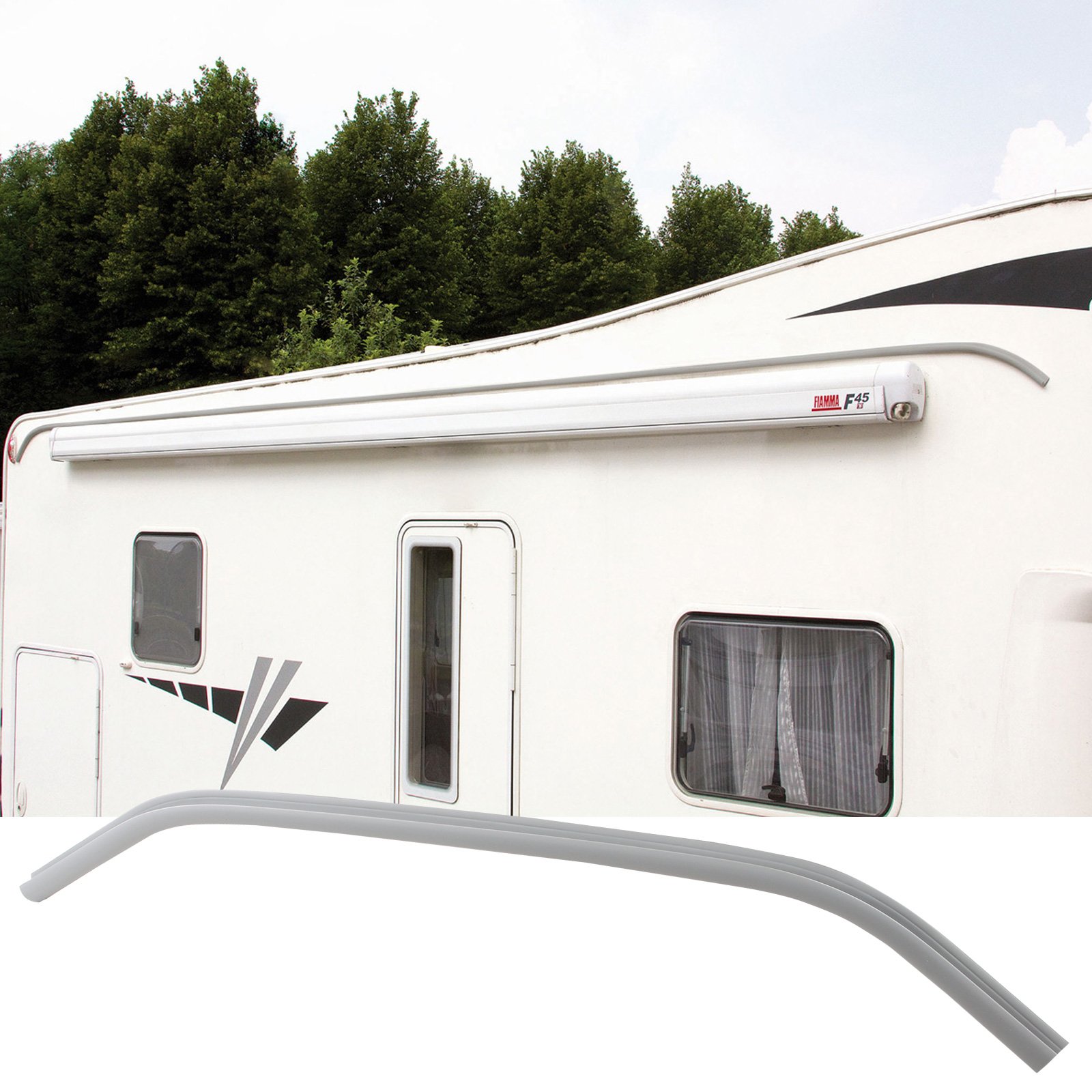 Fiamma Wohnwagen Wohnmobil Regenrinne Drip Stop, Polyvinylchlorid, 300 cm, Grau Fiamma Wohnwagen Wohnmobil Regenrinne Drip Stop, Polyvinylchlorid, 300 cm, Grau von Fiamma