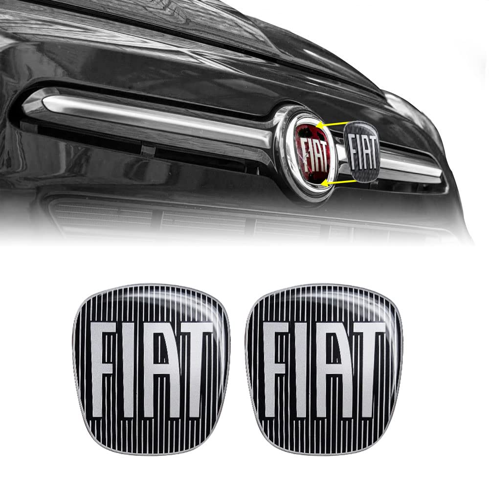 Fiat 14186B-2 Stück 3D-Ersatz-Aufkleber, schwarz, für 500 l, 2 Stück, vorne und hinten. von Fiat
