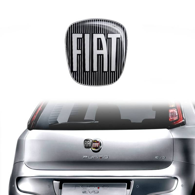 Fiat 14186G 3D Aufkleber Logo für Punto Evo, Hinten, Schwarz, 71 x 65 mm von Fiat