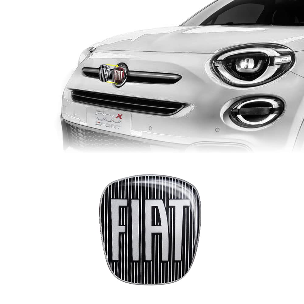 Fiat 14187A 3D Aufkleber Logo 500X, Vorne, Schwarz, 75 x 69 mm von Fiat