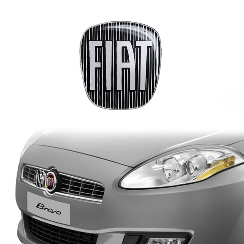 Fiat 14187B 3D Aufkleber Logo Bravo, Vorne, Schwarz, 75 x 69 mm von Fiat