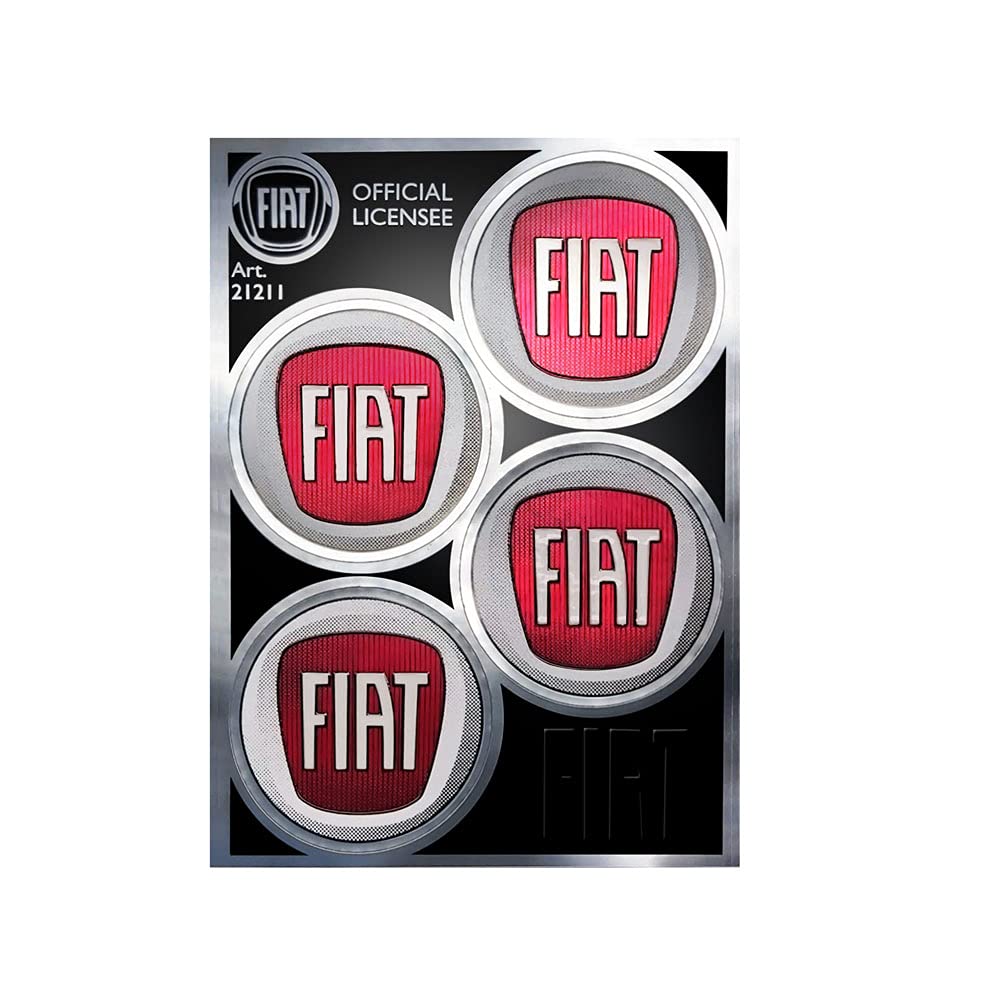 Fiat 21211 Radabdeckungen Aufkleber Offiziellen 4 Logos 48 mm von Fiat