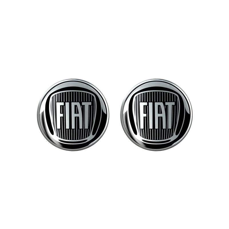 Fiat 21226 Aufkleber 3D Offiziellen Logo Black 12 mm, 2 Aufkleber von Fiat