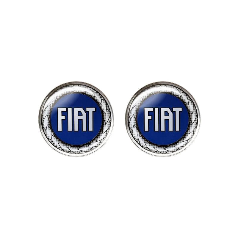 Fiat 21233 Offizieller 3D-Aufkleber mit blauem Logo, Durchmesser 21 mm, 2 Stück von Fiat