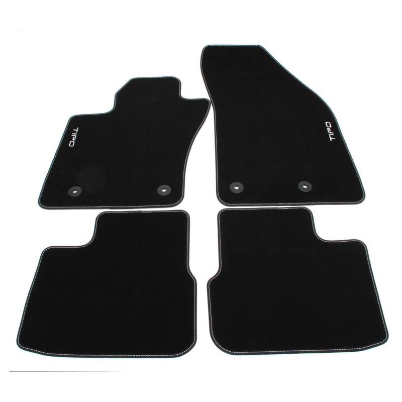 Genuine Fiat 50927831 Velour Floor Mat Set with Tipo Logo and Grey Silver Stitched Border for 5-Door von Fiat