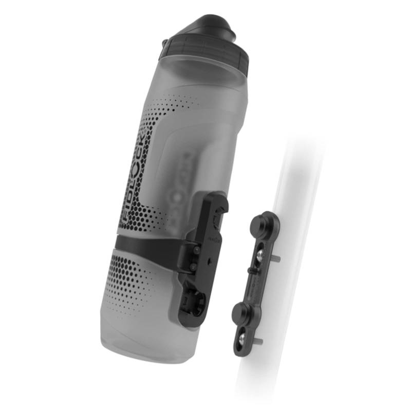 Fidlock Twist Bottle 800 Ml + Bike Base Grau - Innovative magnetische Bike Trinkflasche inkl, Größe 800 ml - Farbe Trans von Fidlock