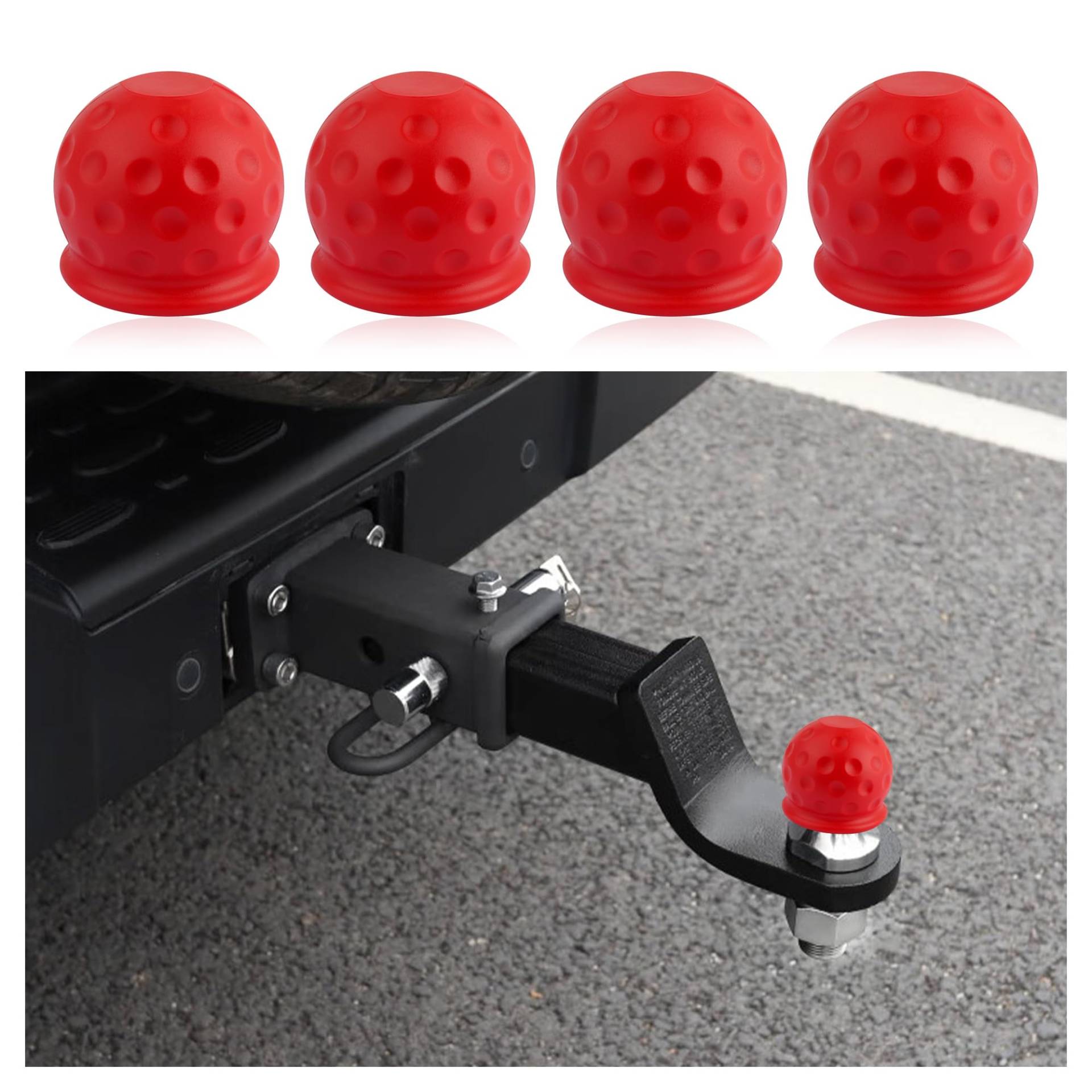 Kugelabdeckung für Anhängerkupplung, passend für 5,1 cm Durchmesser, Gummi, Mondform, Kugelkupplungsabdeckung vermeidet Rost und Auto-Dekorationen, universelle Anhängerkugelabdeckung der Kugelabdeckung für Anhängerkupplung, passend für 5,1 cm Durchmesser, Gummi, Mondform, Kugelkupplungsabdeckung vermeidet Rost und Auto-Dekorationen, universelle Anhängerkugelabdeckung der von Figpade