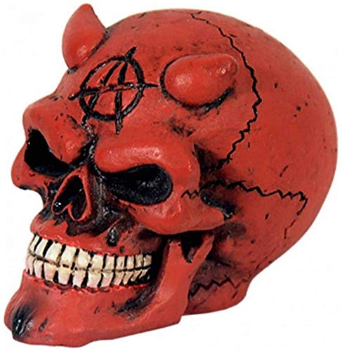 Totenkopf Schaltknauf - Teufel rot von Figuren-Shop.de