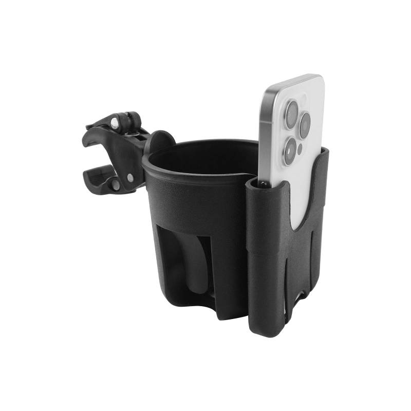 Filltown Getränkehalter Kinderwagen mit Handyhalter, 360° Universeller Getränkehalter Cup Holder für Fahrrad, Becherhalter Kaffeehalter für Baby-Kinderwagen, Buggy, Fahrrad, Rollstuhl, Gehhilfe von Filltown