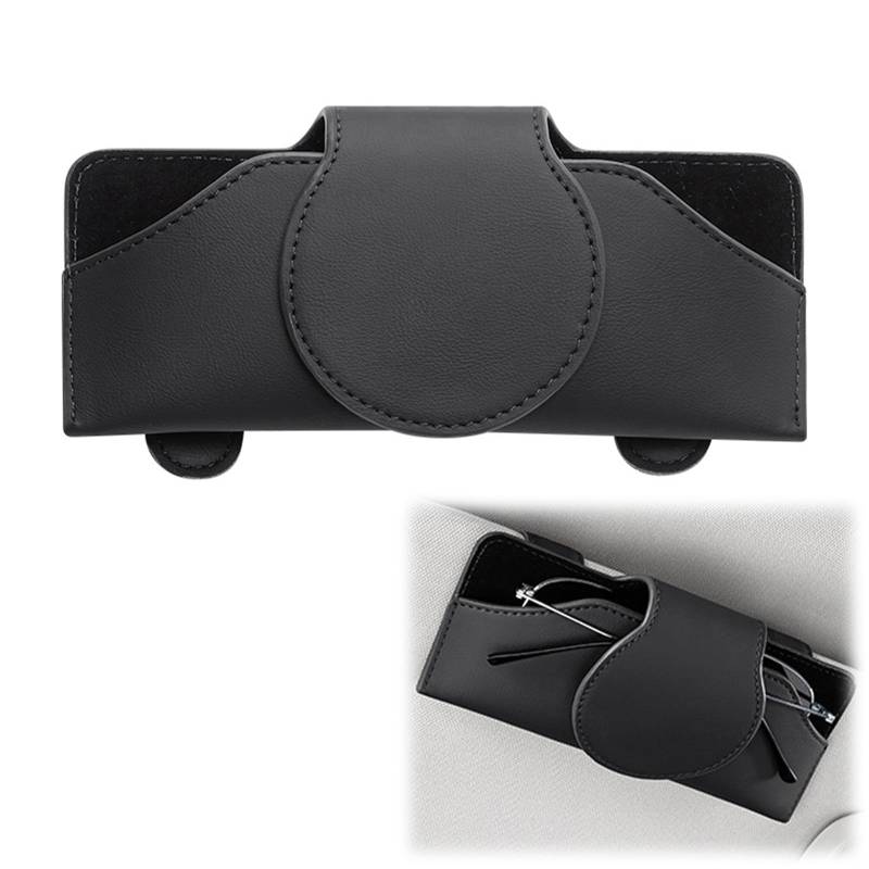 Fine jade2 Brillenhalter für Auto Sonnenbrillenhalter Universal-Sonnenbrillenhalter Auto für Autos, Lieferwagen, SUVs(Schwarz) von Fine jade2