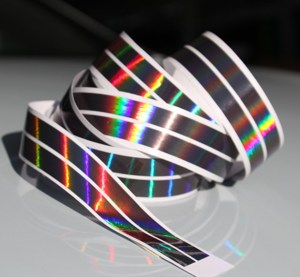Chrom Hologramm Zierstreifen Folie Klebefolie Aufkleber Dekorstreifen KX007 (Hologramm Schwarz, 4Meter x 10mm) von Finest Folia