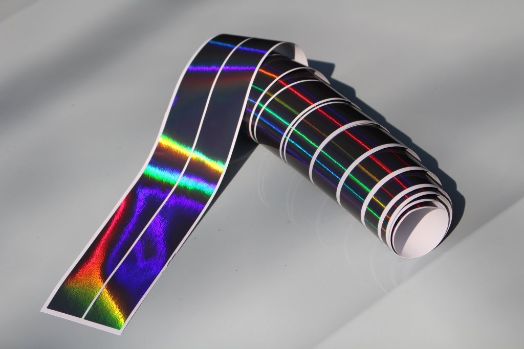 Chrom Hologramm Zierstreifen Folie Klebefolie Aufkleber Dekorstreifen KX008 (Hologramm Schwarz, 4Meter x 30mm) von Finest Folia