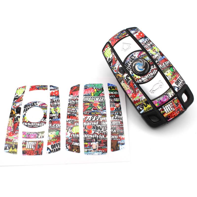 Schlüssel Folie K141 für 3 Tasten Auto Schlüssel (nur Keyless Go) Folien Cover von Finest-Folia (Stickerbomb) von Finest Folia