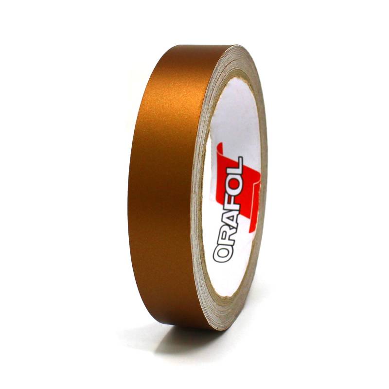 Finest Folia 10 Meter (0,89€/Meter) Matt Zierstreifen Auto Motorrad Boot Modellbau Basteln DIY Deko Dekorstreifen Seitenstreifen Klebestreife (Kupfer Matt, 15mm Breite) von Finest Folia