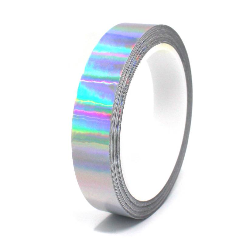 (0,89€/m) 10 Meter Hologramm Zierstreifen Basteln Möbel Auto Motorrad Modellbau Deko Dekorstreifen Klebestreifen selbstklebend DIY (Hologramm Silber, 15mm Breite) von Finest Folia