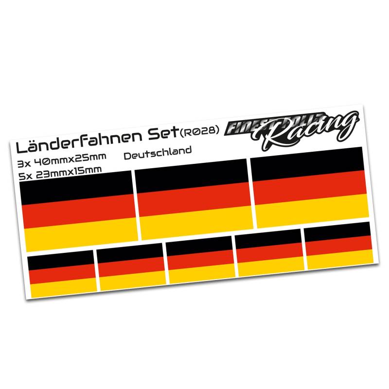 Finest-Folia 8 x Aufkleber Fahne Länderfahne Flagge RC Car Auto Motorrad Sticker Fahrrad Aufkleber Modellbau (R028 .Deutschland) von Finest Folia