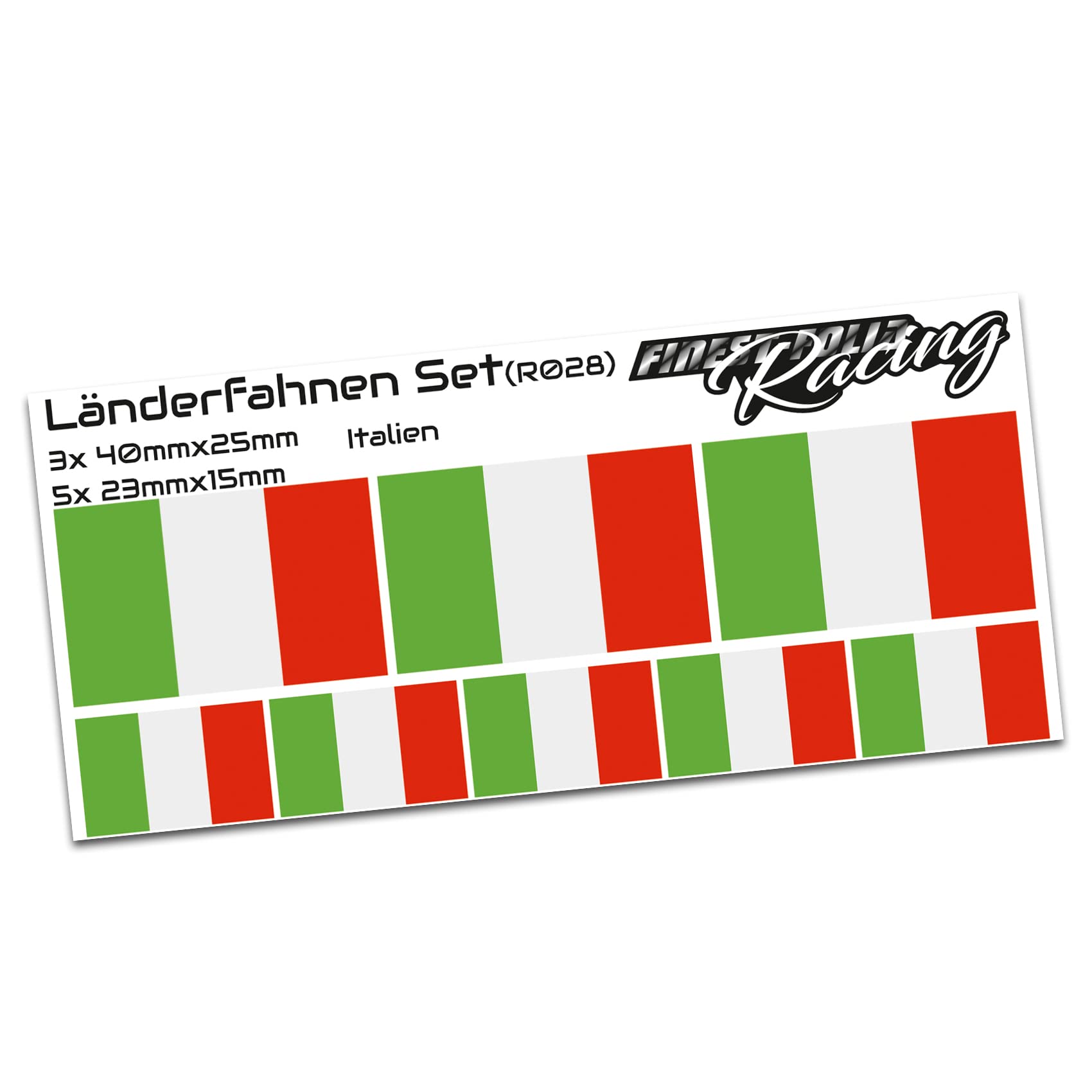 Finest-Folia 8 x Aufkleber Fahne Länderfahne Flagge RC Car Auto Motorrad Sticker Fahrrad Aufkleber Modellbau (R028 Italien) von Finest-Folia