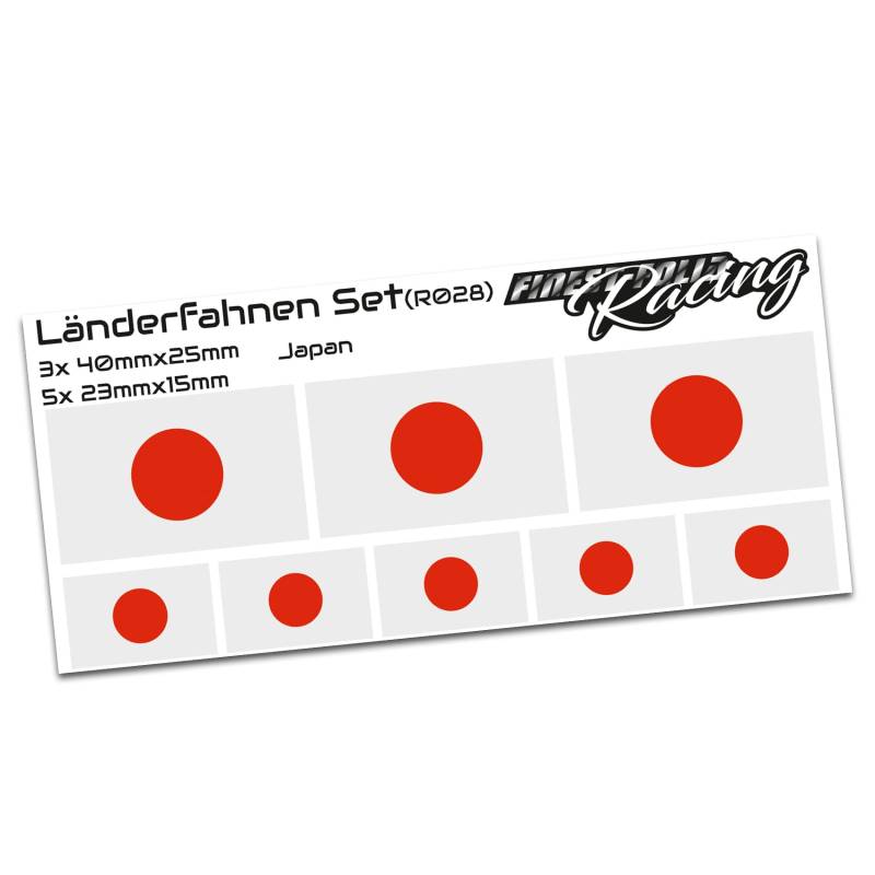 Finest-Folia 8 x Aufkleber Fahne Länderfahne Flagge RC Car Auto Motorrad Sticker Fahrrad Aufkleber Modellbau (R028 Japan) von Finest-Folia