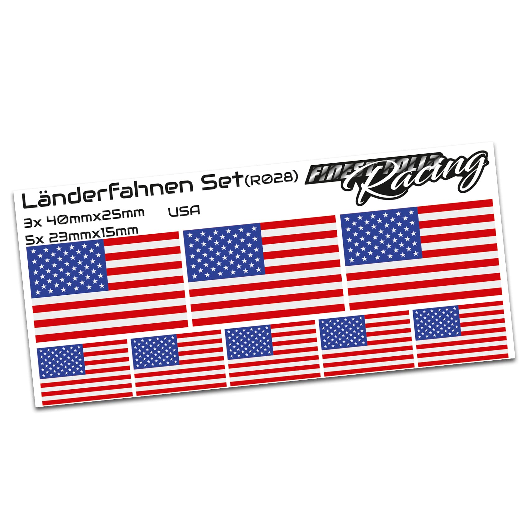 Finest-Folia 8 x Aufkleber Fahne Länderfahne Flagge RC Car Auto Motorrad Sticker Fahrrad Aufkleber Modellbau (R028 USA) von Finest-Folia