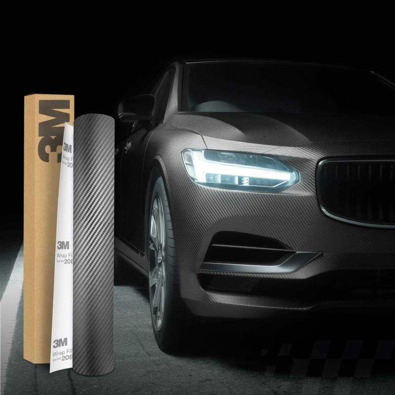3M 2080 Car Wrapping Folie Selbstklebende Autofolie für Auto Motorrad Boot 3D Lackschutzfolie mit Luftkanälen zum Folieren (CFS201 Carbon Fiber Anthracite, 400 x 152cm) von Finest Folia