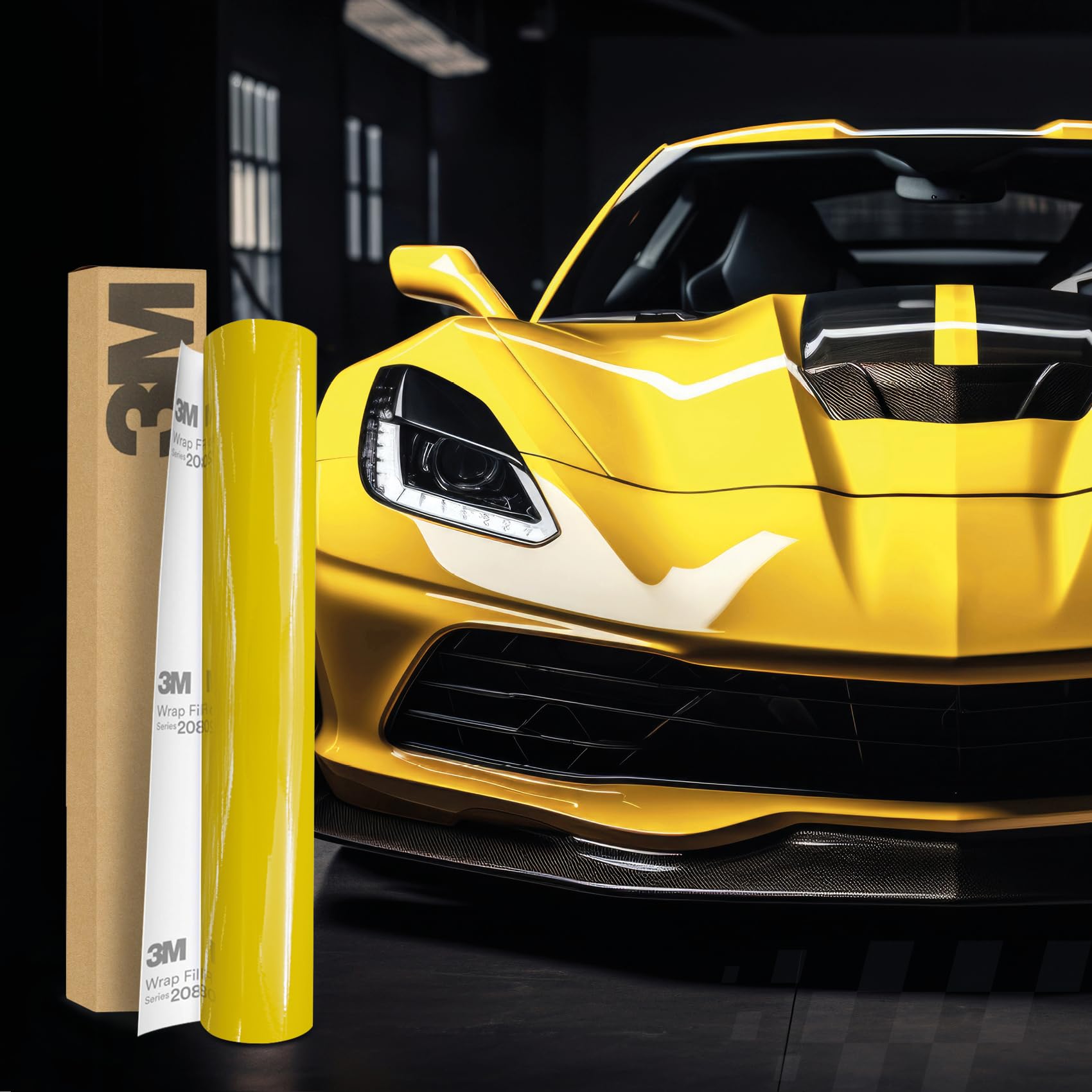 3M 2080 Car Wrapping Folie Selbstklebende Autofolie für Auto Motorrad Boot 3D Lackschutzfolie mit Luftkanälen zum Folieren (G15 Gloss Bright Yellow, 22,86m x 152cm (Vollrolle)) von Finest Folia