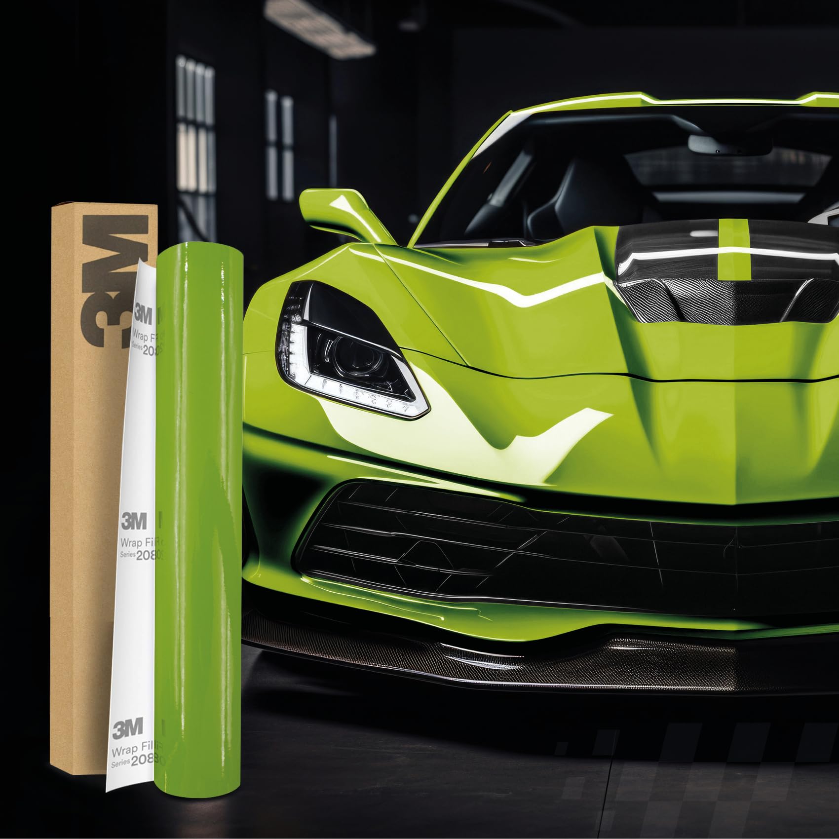 3M 2080 Car Wrapping Folie Selbstklebende Autofolie für Auto Motorrad Boot 3D Lackschutzfolie mit Luftkanälen zum Folieren (G16 Gloss Light Green, 500 x 152cm) von Finest Folia