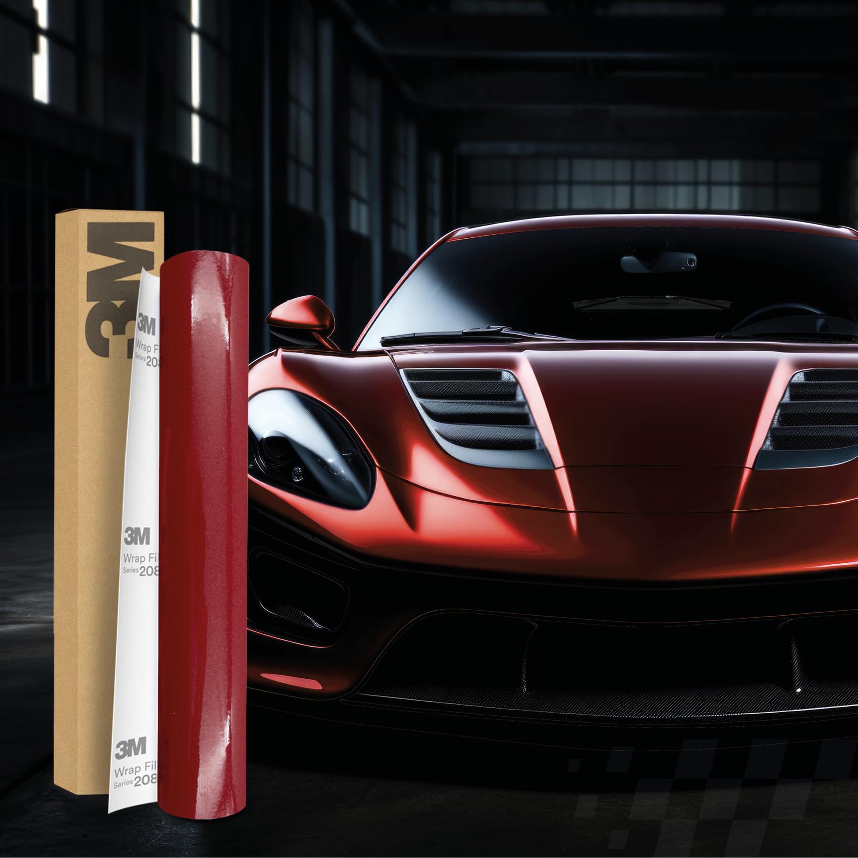3M 2080 Car Wrapping Folie Selbstklebende Autofolie für Auto Motorrad Boot 3D Lackschutzfolie mit Luftkanälen zum Folieren (G203 Gloss Red Metallic, 22,86m x 152cm (Vollrolle)) von Finest Folia