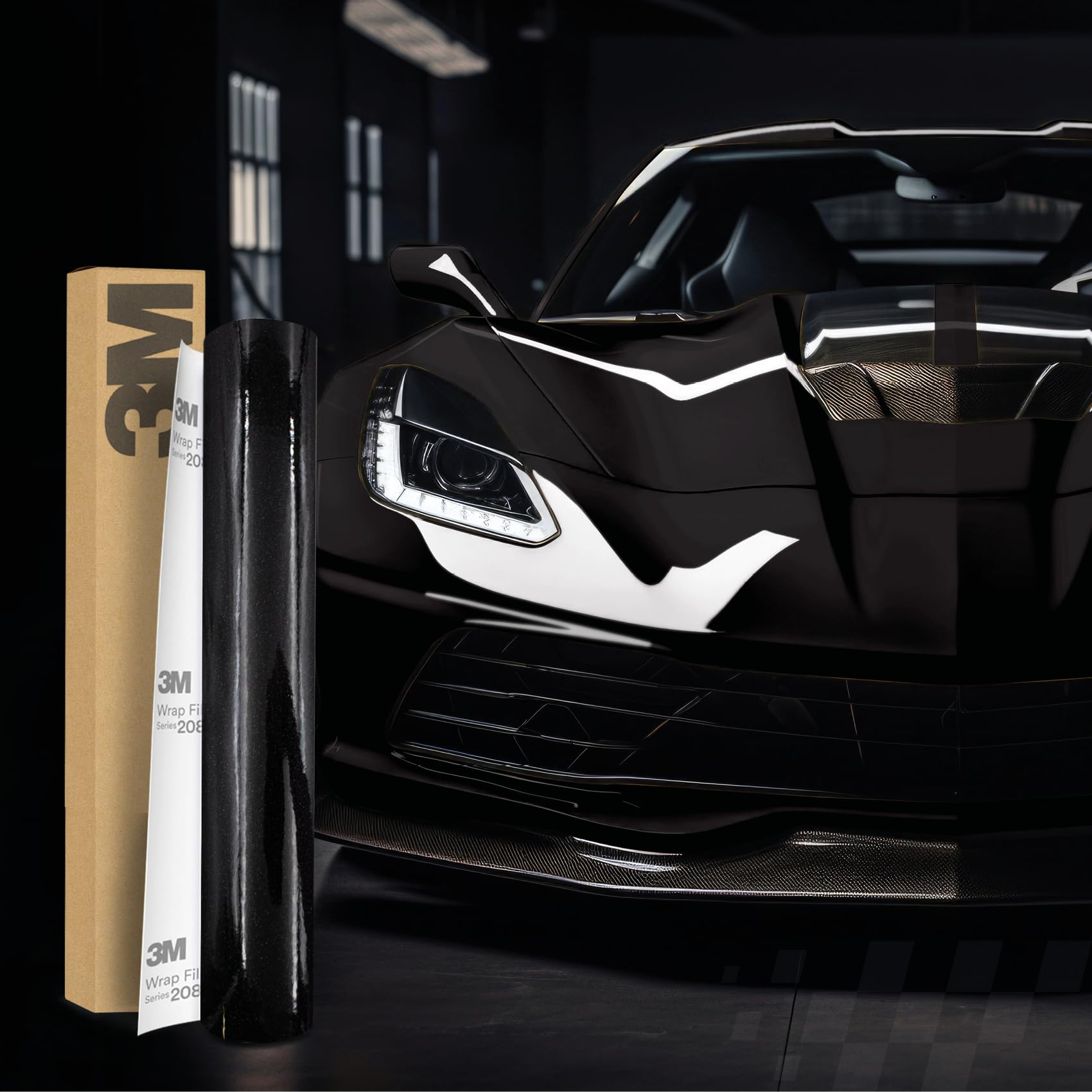 3M 2080 Car Wrapping Folie Selbstklebende Autofolie für Auto Motorrad Boot 3D Lackschutzfolie mit Luftkanälen zum Folieren (G212 Gloss Black Metallic, 450 x 152cm) von Finest Folia