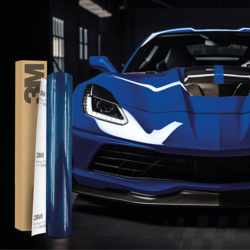 3M 2080 Car Wrapping Folie Selbstklebende Autofolie für Auto Motorrad Boot 3D Lackschutzfolie mit Luftkanälen zum Folieren (G217 Gloss Deep Blue Metallic, 450 x 152cm) von Finest Folia