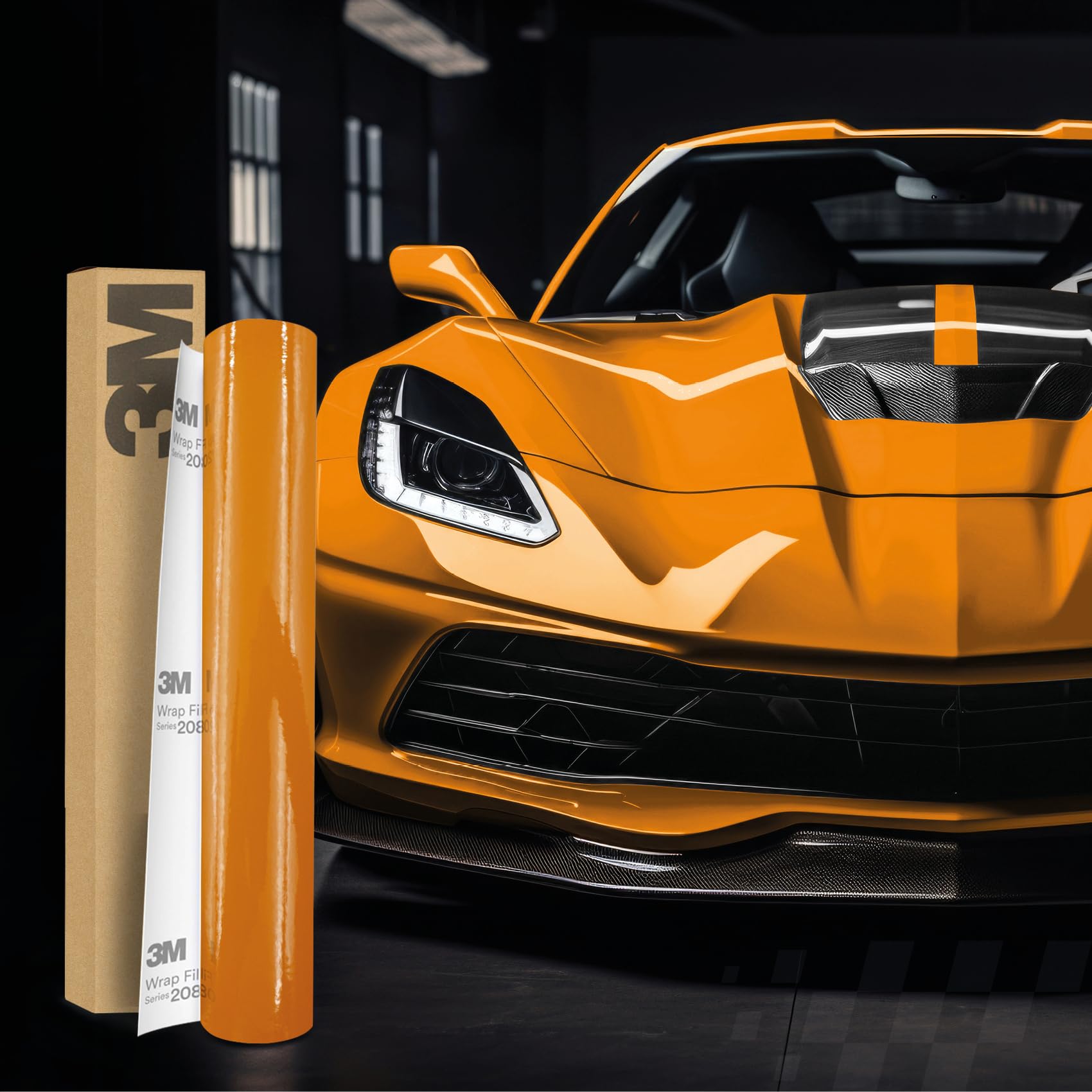 3M 2080 Car Wrapping Folie Selbstklebende Autofolie für Auto Motorrad Boot 3D Lackschutzfolie mit Luftkanälen zum Folieren (G24 Gloss Deep Orange, 450 x 152cm) von Finest Folia