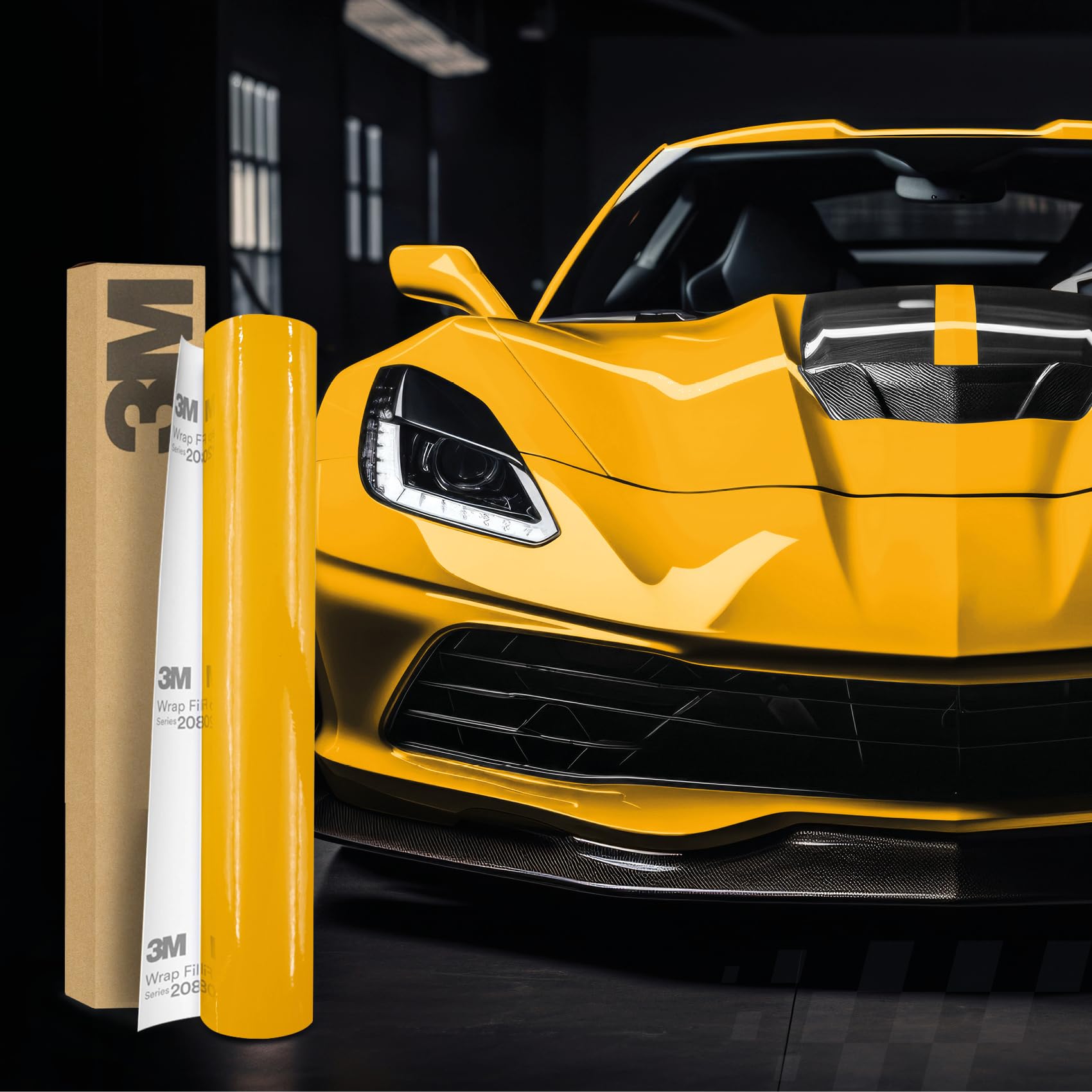 3M 2080 Car Wrapping Folie Selbstklebende Autofolie für Auto Motorrad Boot 3D Lackschutzfolie mit Luftkanälen zum Folieren (G25 Gloss Sunflower, 22,86m x 152cm (Vollrolle)) von Finest Folia