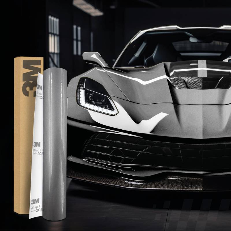 3M 2080 Car Wrapping Folie Selbstklebende Autofolie für Auto Motorrad Boot 3D Lackschutzfolie mit Luftkanälen zum Folieren (G251 Gloss Sterling Silver, 500 x 152cm) von Finest Folia