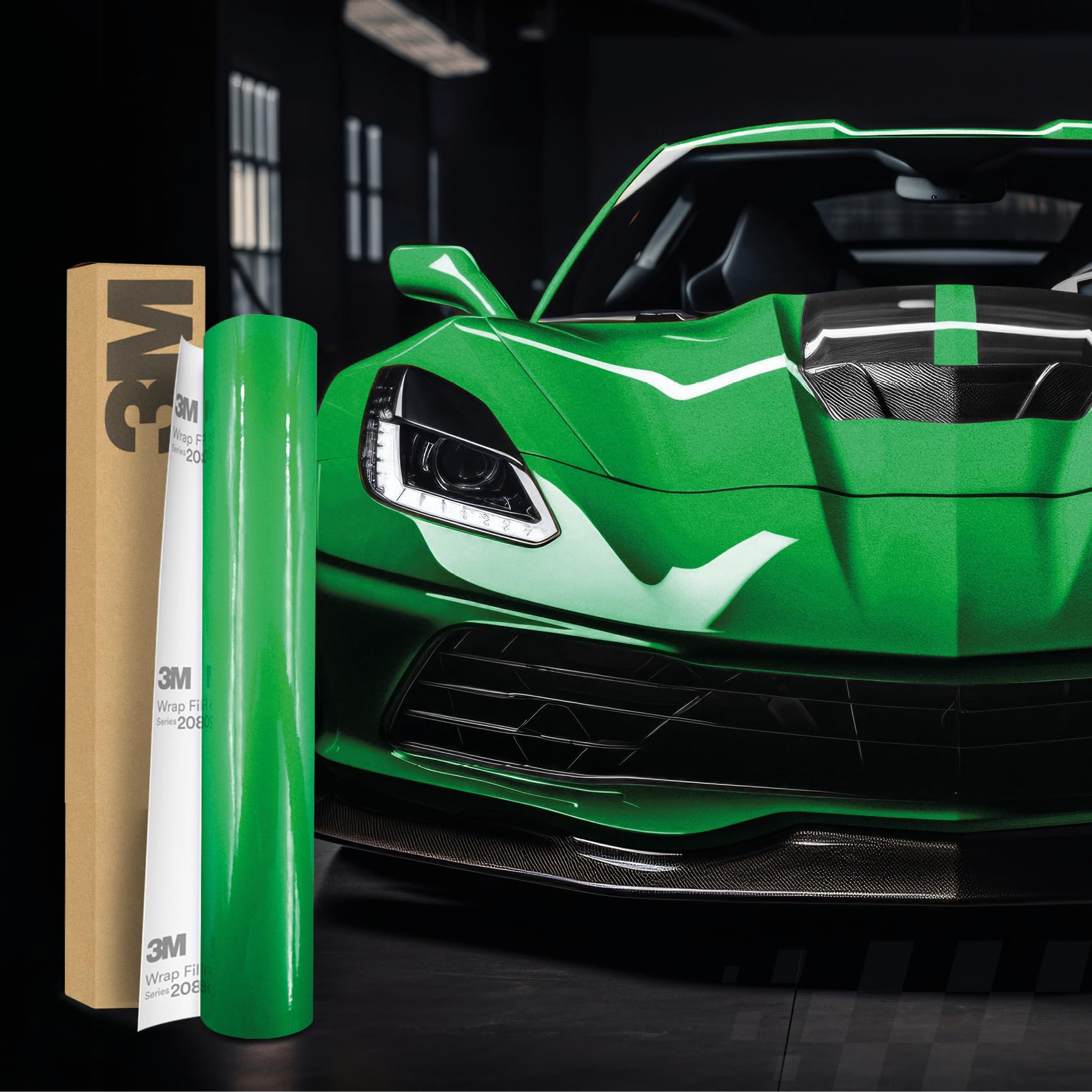3M 2080 Car Wrapping Folie Selbstklebende Autofolie für Auto Motorrad Boot 3D Lackschutzfolie mit Luftkanälen zum Folieren (G336 Gloss Green Envy, 22,86m x 152cm (Vollrolle)) von Finest Folia