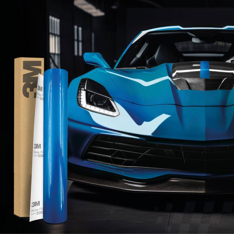 3M 2080 Car Wrapping Folie Selbstklebende Autofolie für Auto Motorrad Boot 3D Lackschutzfolie mit Luftkanälen zum Folieren (G337 Gloss Blue Fire, 22,86m x 152cm (Vollrolle)) von Finest Folia