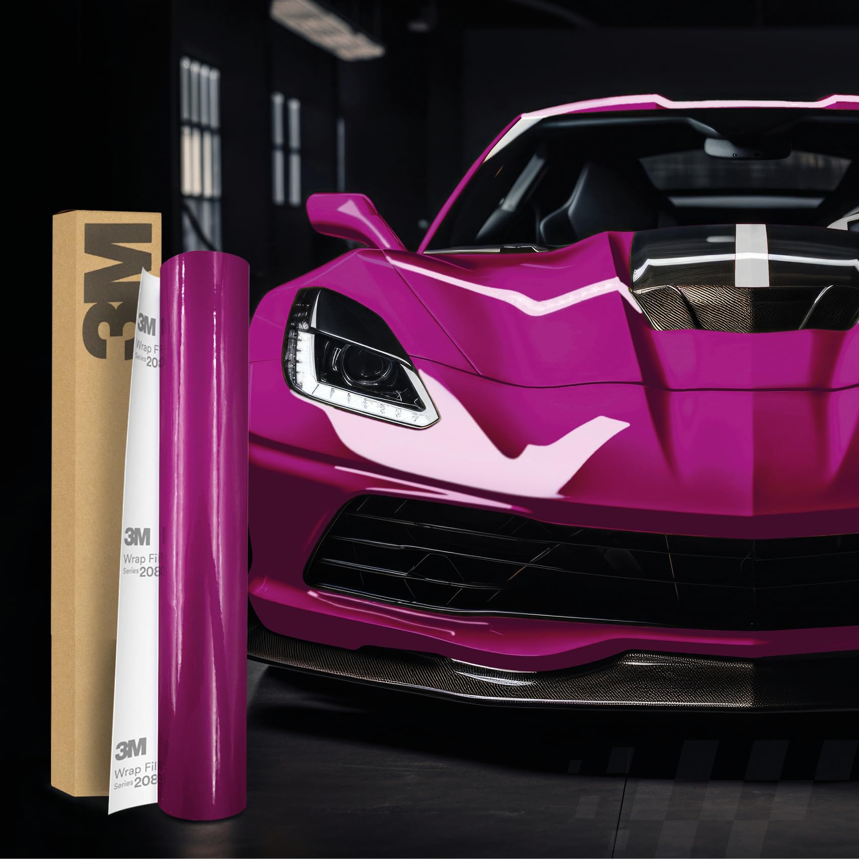 3M 2080 Car Wrapping Folie Selbstklebende Autofolie für Auto Motorrad Boot 3D Lackschutzfolie mit Luftkanälen zum Folieren (G348 Gloss Fierce Fuchsia, 500 x 152cm) von Finest Folia