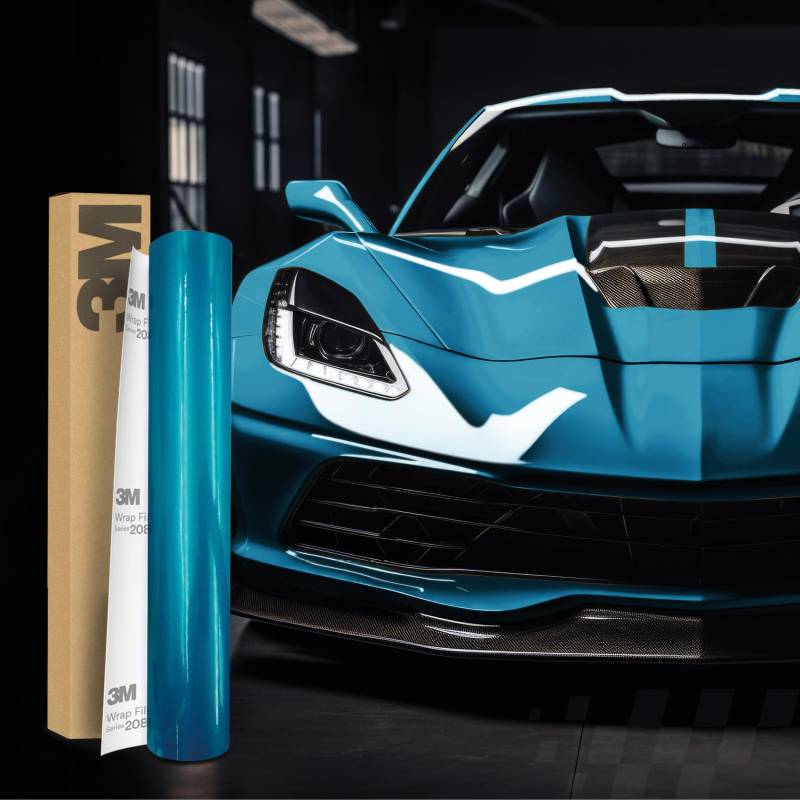 3M 2080 Car Wrapping Folie Selbstklebende Autofolie für Auto Motorrad Boot 3D Lackschutzfolie mit Luftkanälen zum Folieren (G356 Gloss Atomic Teal, 22,86m x 152cm (Vollrolle)) von Finest Folia