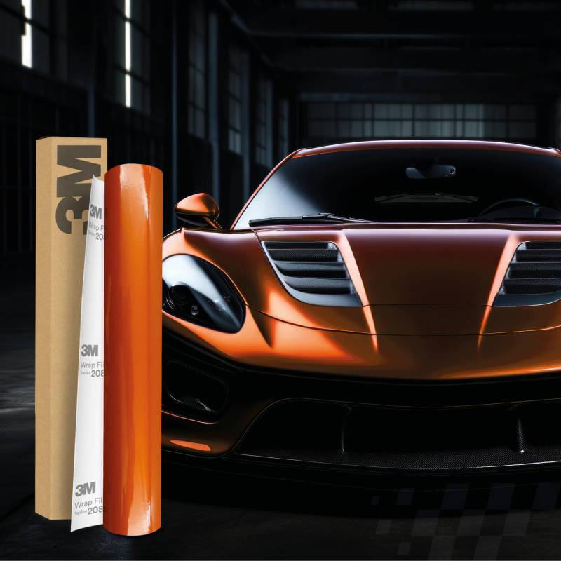 3M 2080 Car Wrapping Folie Selbstklebende Autofolie für Auto Motorrad Boot 3D Lackschutzfolie mit Luftkanälen zum Folieren (G364 Gloss Fiery Orange, 22,86m x 152cm (Vollrolle)) von Finest Folia