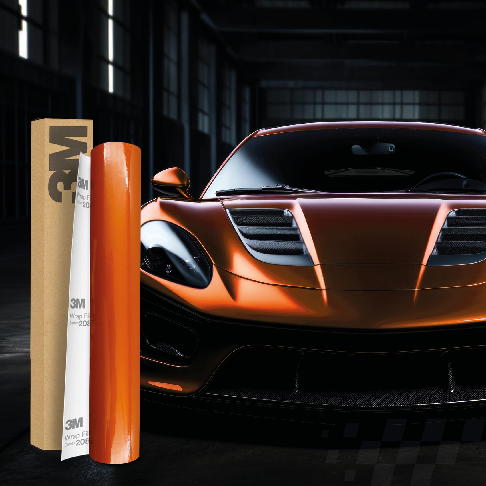 3M 2080 Car Wrapping Folie Selbstklebende Autofolie für Auto Motorrad Boot 3D Lackschutzfolie mit Luftkanälen zum Folieren (G364 Gloss Fiery Orange, 450 x 152cm) von Finest Folia