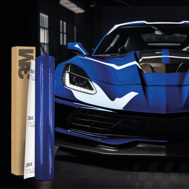 3M 2080 Car Wrapping Folie Selbstklebende Autofolie für Auto Motorrad Boot 3D Lackschutzfolie mit Luftkanälen zum Folieren (G377 Gloss Comic Blue, 22,86m x 152cm (Vollrolle)) von Finest Folia