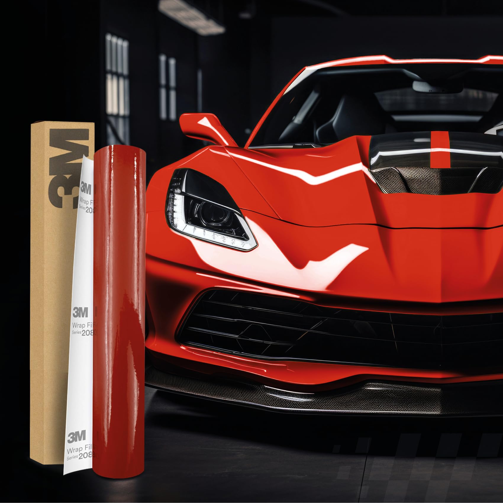 3M 2080 Car Wrapping Folie Selbstklebende Autofolie für Auto Motorrad Boot 3D Lackschutzfolie mit Luftkanälen zum Folieren (G53 Gloss Flame Red, 450 x 152cm) von Finest Folia