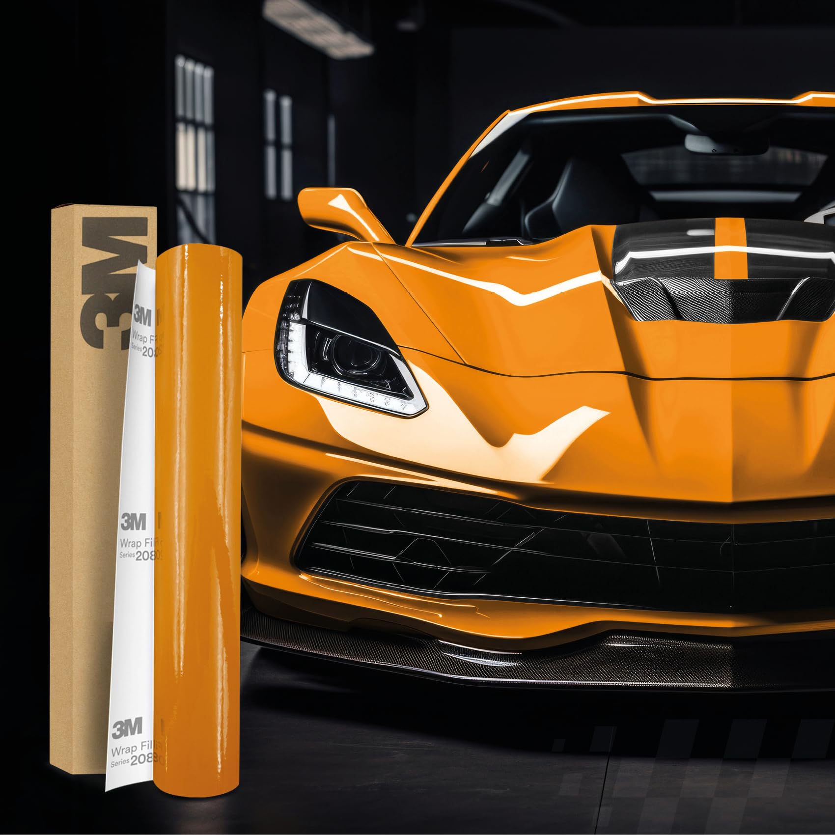 3M 2080 Car Wrapping Folie Selbstklebende Autofolie für Auto Motorrad Boot 3D Lackschutzfolie mit Luftkanälen zum Folieren (G54 Gloss Bright Orange, 22,86m x 152cm (Vollrolle)) von Finest Folia