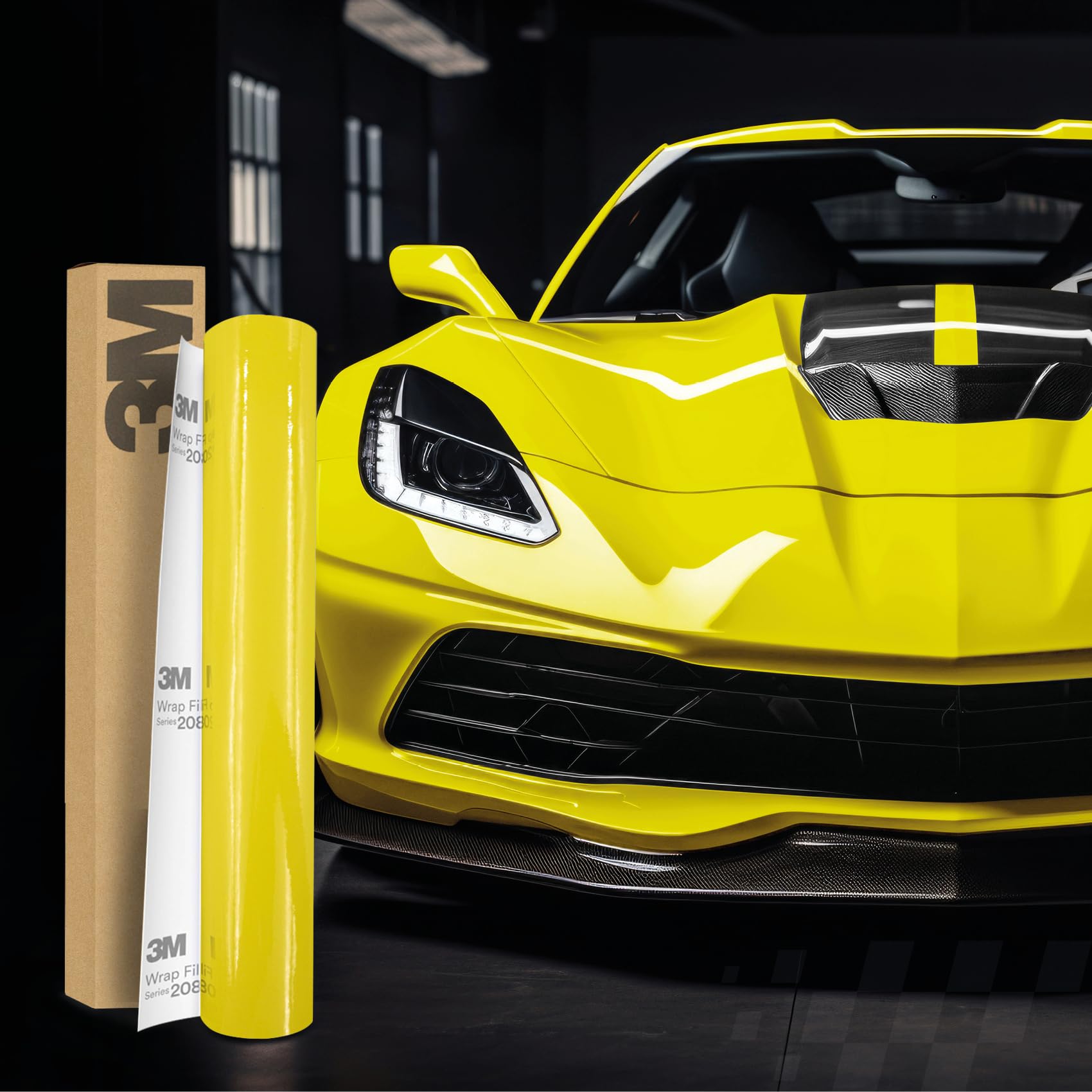 3M 2080 Car Wrapping Folie Selbstklebende Autofolie für Auto Motorrad Boot 3D Lackschutzfolie mit Luftkanälen zum Folieren (G55 Gloss Lucid Yellow, 22,86m x 152cm (Vollrolle)) von Finest Folia