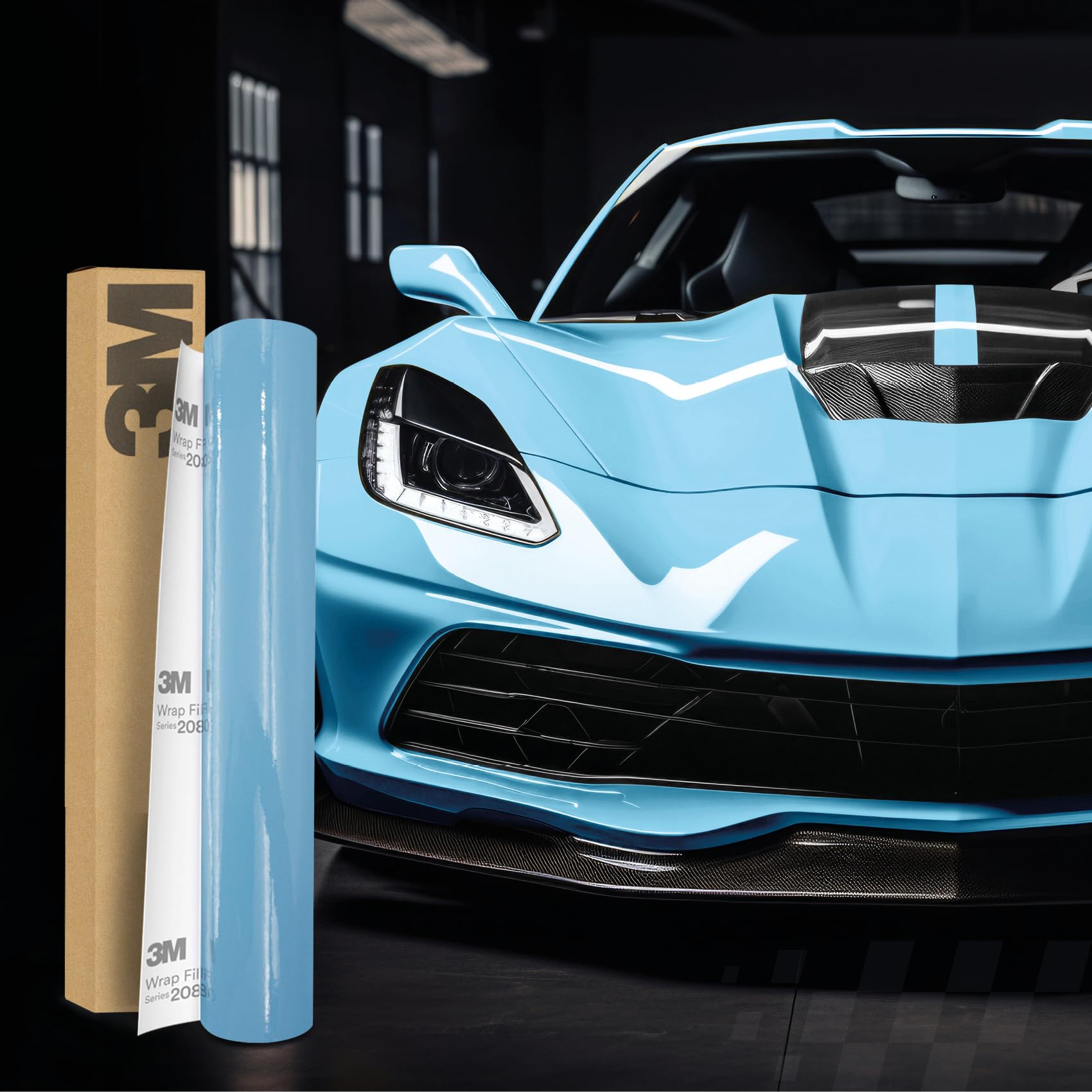 3M 2080 Car Wrapping Folie Selbstklebende Autofolie für Auto Motorrad Boot 3D Lackschutzfolie mit Luftkanälen zum Folieren (G77 Gloss Sky Blue, 450 x 152cm) von Finest Folia