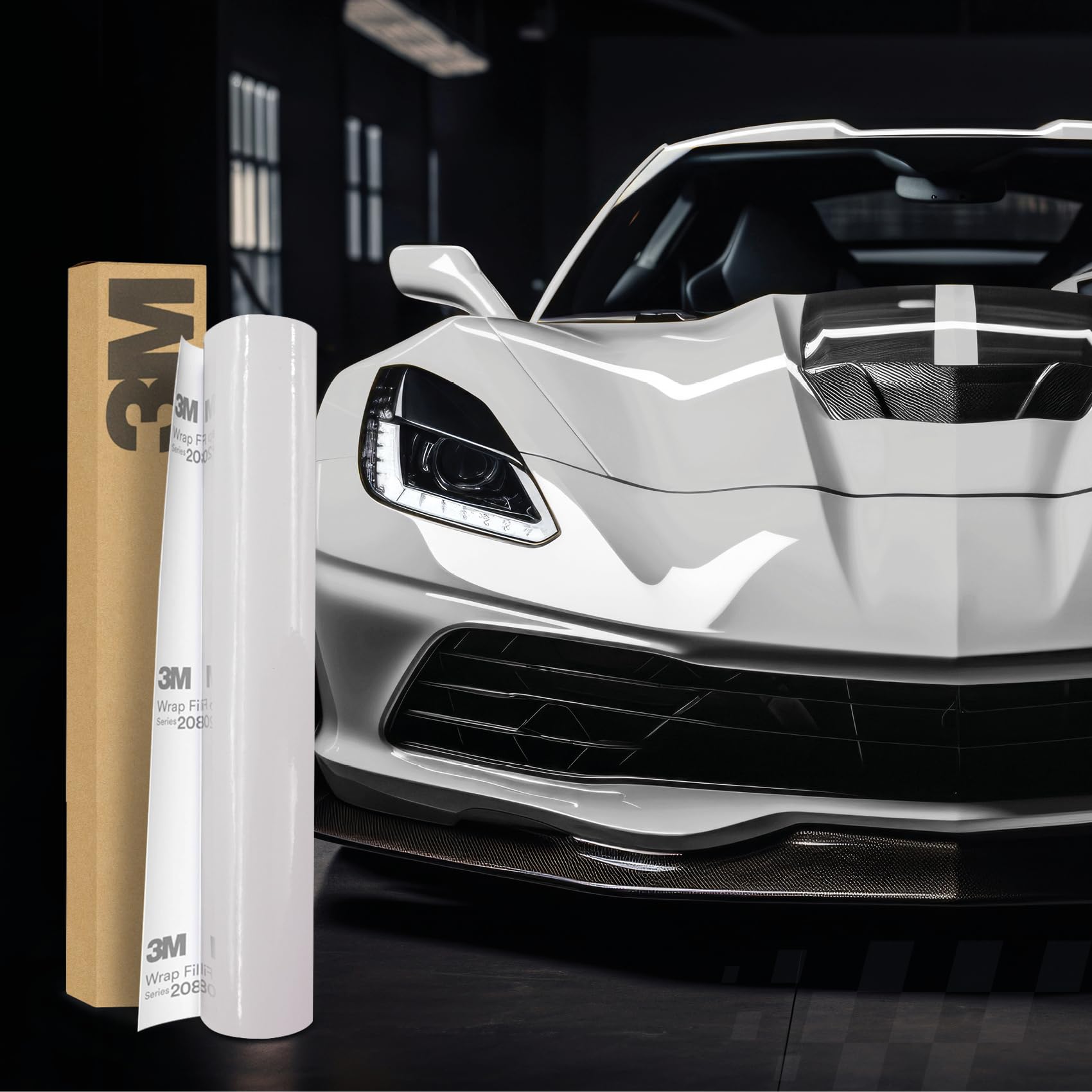 3M 2080 Car Wrapping Folie Selbstklebende Autofolie für Auto Motorrad Boot 3D Lackschutzfolie mit Luftkanälen zum Folieren (HG10 High Gloss White, 300 x 152cm) von Finest Folia