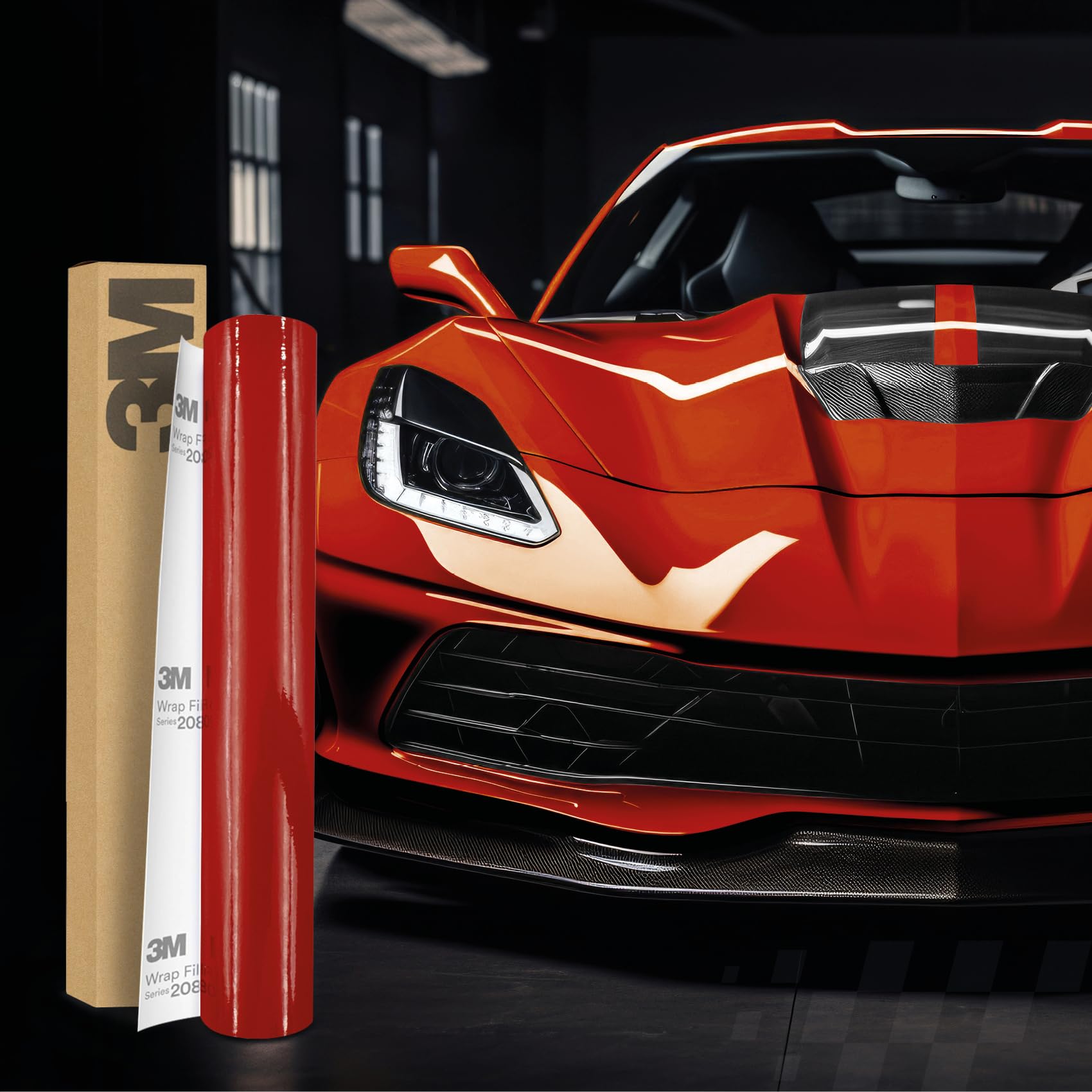 3M 2080 Car Wrapping Folie Selbstklebende Autofolie für Auto Motorrad Boot 3D Lackschutzfolie mit Luftkanälen zum Folieren (HG13 High Gloss Hot Rod Red, 400 x 152cm) von Finest Folia