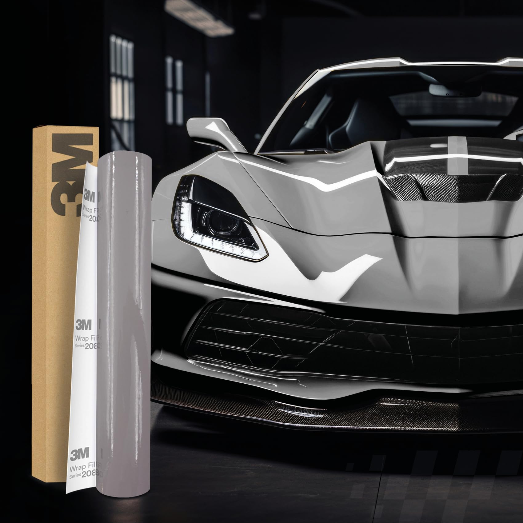 3M 2080 Car Wrapping Folie Selbstklebende Autofolie für Auto Motorrad Boot 3D Lackschutzfolie mit Luftkanälen zum Folieren (HG31 High Gloss Storm Grey, 400 x 152cm) von Finest Folia